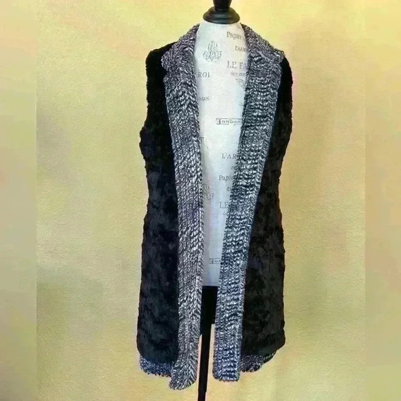 Pandemonium Seattle “Mandarin” Reversible Faux Fur Long Vest Size Medium NWOT! - Picture 8 of 11